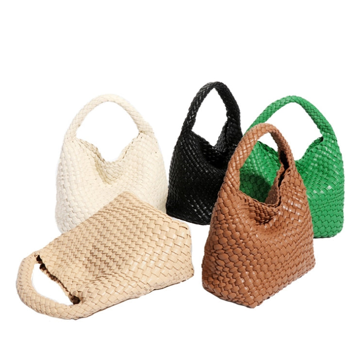 PU Leather Hand-woven Handbag 2 in 1 Single-shoulder Messenger