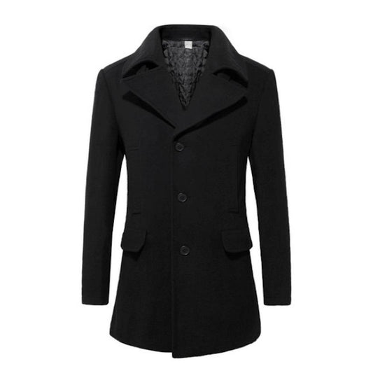 Mens Mid Length Wool Blend Coat